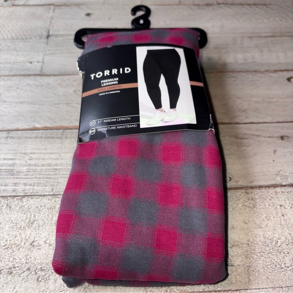 TORRID FULL LENGTH SIGNATURE WAIST PREMIUM LEGGINGS SIZE 5X Scarlett Plaid - Picture 8 of 15